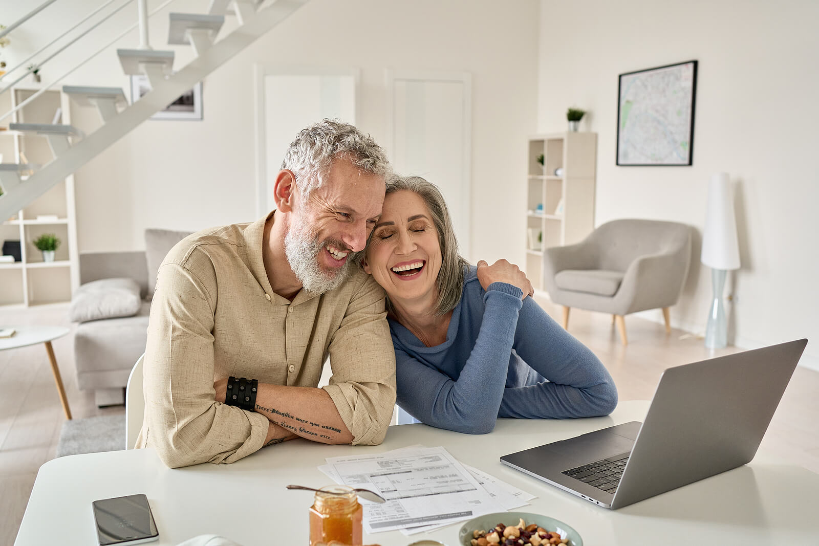 Older couple smiling